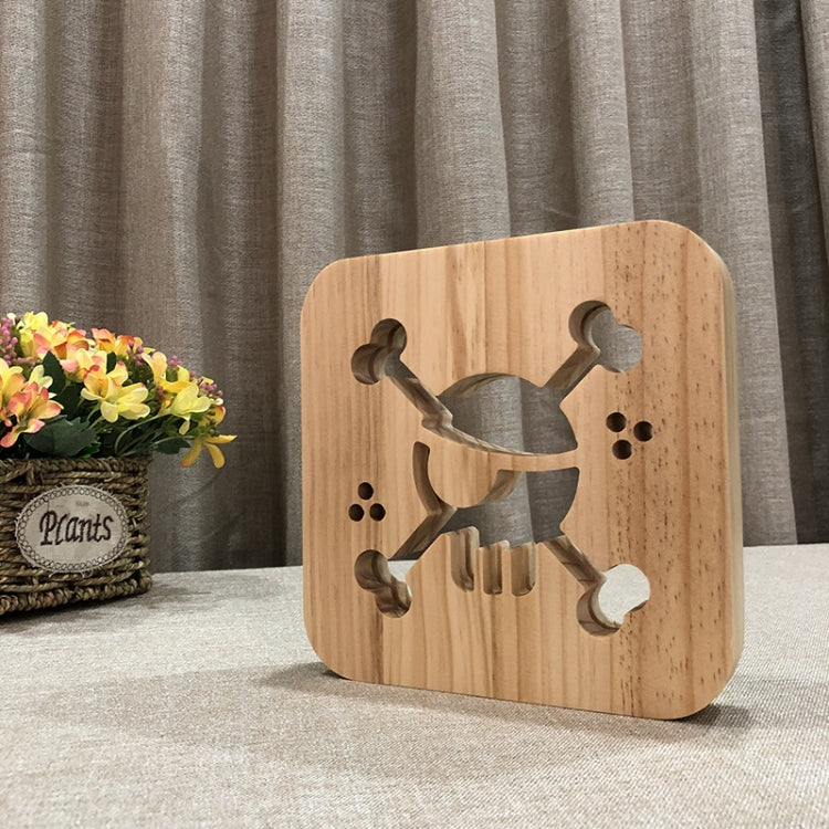 FS-T1875W 2.5W Pirate Shape Solid Wood Table Lamp LED Night Light, Pirate