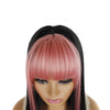 Color Bleaching And Dyeing Double Sideburns With Bangs Long Straight Hip-Hop Wig, Gem Blue Bleaching Black, Red Bleaching Black, Violet Bleaching Black, Coffee Bleaching Black, Smoke Pink Bleaching Black, Rice White Bleaching Black