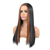 Women Medium Haircut Bleaching And Dyeing Long Straight Wigs
