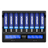XTAR 8-Slot Battery Charger LCD Display Charger QC3.0 Type C Fast Charger for 21700 / 18650 Battery
