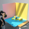 60 X 60cm Non-Reflective Matte PVC Board Double-Sided Solid Color Photo Background Board Filming Photography Props, Red + Pink, Orange + Yellow, Sky Blue + Lake Blue, Green + Apricot, White + Gray