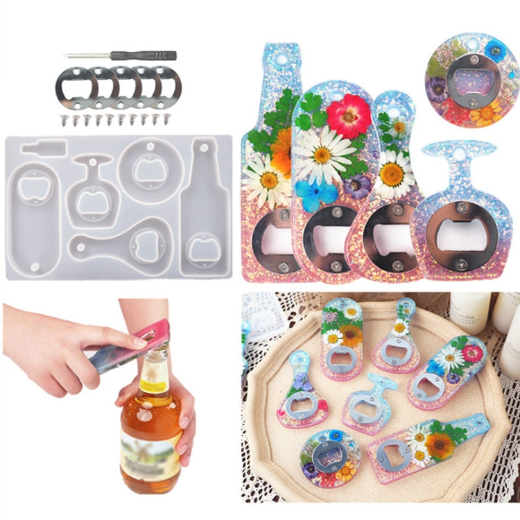 DIY Crystal Resin Drip Beer Wrench Mold Opener Silicone Mold, Set, Mold