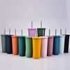 700ml Large Capacity Double Stainless Steel Straw Cup Vacuum Outdoor 304 Insulation Cup Car Water Cup, Khaki, Cinnabar Orange, Lilac Purple, Pink, Glazed Green, Moss Green, Dark Gray, Indigo, Ink Black, Gray Green, Light Pink, Green White, Lake Blue