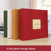 6 Inch 200 Sheets Flannel Retro Photo Album Interstitial Photo Storage Book, Red, Green, White, Orange