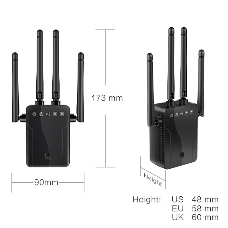 M-95B 300M Repeater WiFi Booster Wireless Signal Expansion Amplifier, Black - US Plug, Black - EU Plug, Black - UK Plug, White - US Plug, White - EU Plug, White - UK Plug