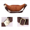 6375 Men Casual Chest Bag Leather Crossbody Mobile Phone Waist Bag, Chocolate Color, Yellow Crazy Horse
