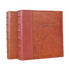 5R 7 Inch 200 Sheets Leather Photo Album Paper Core Insert Album, Brown, Jujube Red