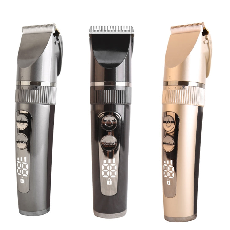 BF-868 LCD Digital Display Electric Hair Clipper Baby Children Adult Electric Hair Clipper Set, Black, Gun Color, Gold