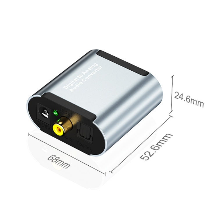 HW-25DA R/L Digital To Analog Audio Converter With 3.5mm Jack SPDIF Audio Decoder with, Fiber Optic+USB Cable, SPDIF+USB Cable