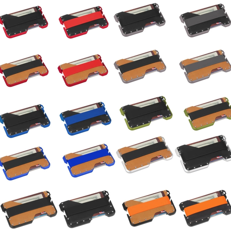 JK02 Metal Card Holder RFID Anti-Theft  Leather Wallet EDC Multifunctional Stainless Steel Aluminum Alloy Card Holder, Black, Black+  Khaki +Black, Black+Black + Orange, Black  + Khaki  + Orange, Silver  + Black + Black, Silver + Khaki  + Black��������...