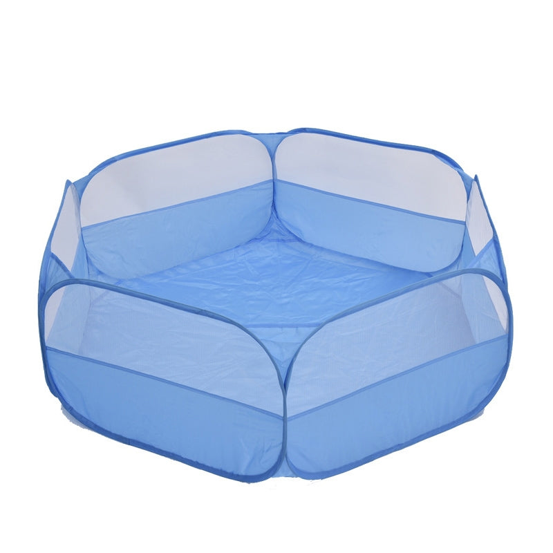 Folded Small Pet Fence Outdoor Workout Game Crawling Small Animal Tent, Specification? With Side Cloth (Blue)