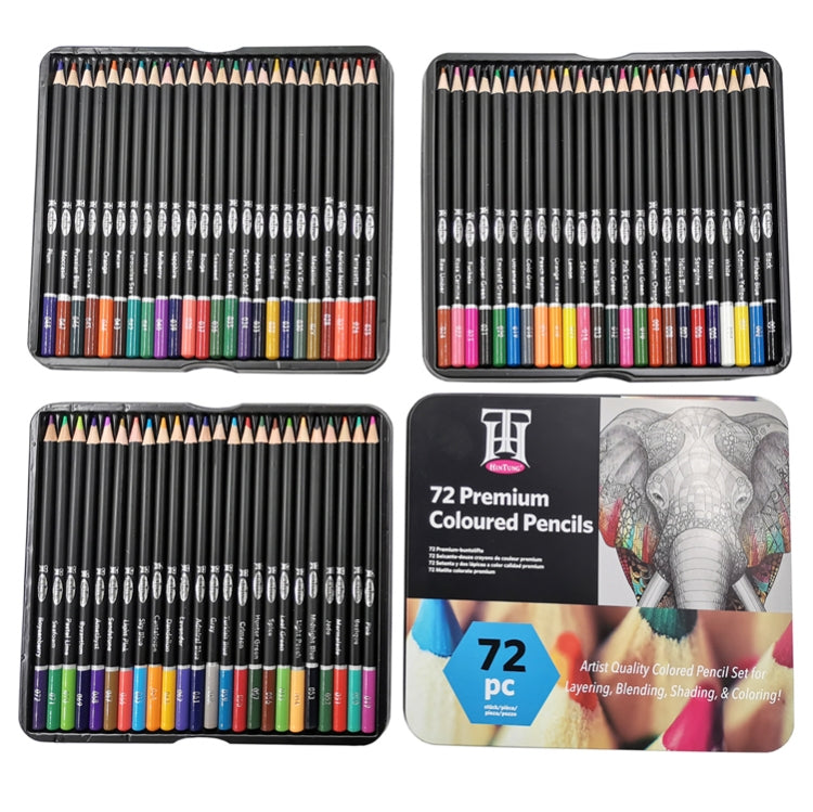72 Color Lead Iron Box Set Environmentally Friendly Oily Color Lead Stationery Art Supplies, 2B