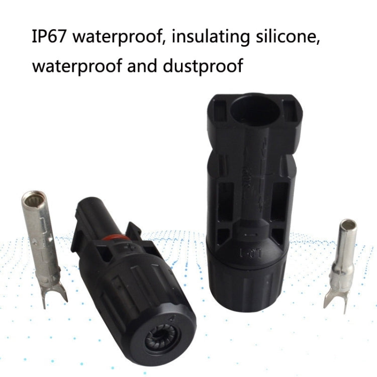 10 Sets MC4 Solar Photovoltaic Connector Waterproof Flame-Retardant Socket, MC4