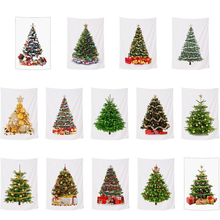 Rectangular Christmas Tree Peach Skin Tapestry Mural Christmas Decoration Tapestry, 100x150cm