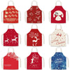 Christmas Linen Printed Apron Christmas Gift Adult Children Parent-Child Overalls, 60x70cm Aldult, 45 x 52cm Children