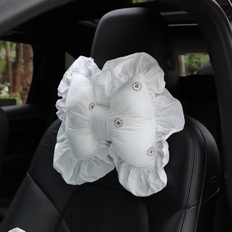 Bow Car Head Pillow Car Seat Neck Pillow Comfortable Cotton Car