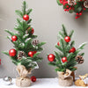 SYCT74 Christmas Decorations White PE Red Fruit Mini Christmas Tree, 40cm