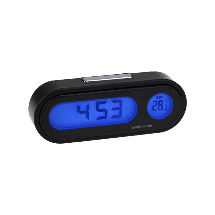 K02 Car Electronic Clock Temperature Meter Night Light LED