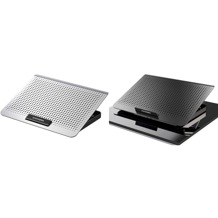 ICE COOREL Laptop Aluminum Alloy Radiator Fan Silent Notebook Cooling Bracket, Space Silver, Tungsten Gold Black, Six-Fan Space Silver, Six-Fan Tungsten Gold Black
