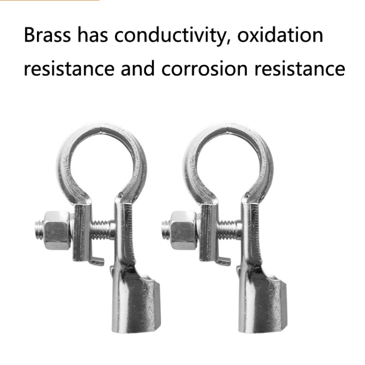 1 Pair T007 Brass Plating Tin Car Battery Pile Head Battery Terminal Connector Cable Junction Head, 1 Pair T007