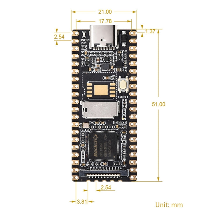 Waveshare LuckFox Pico RV1103 Linux Micro Development Board, without Header, with Header