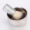 Stainless Steel Animal Hair Beard Brush Manual Stirring And Foaming Shaving Tool, Bowl + Brush, Single Brush