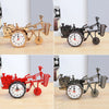 K0931 Retro Clock Ornaments Office Desk Pen Tube Tractor Model Children Toy Alarm, Ugin Color, Golden, Ancient Copper, Red