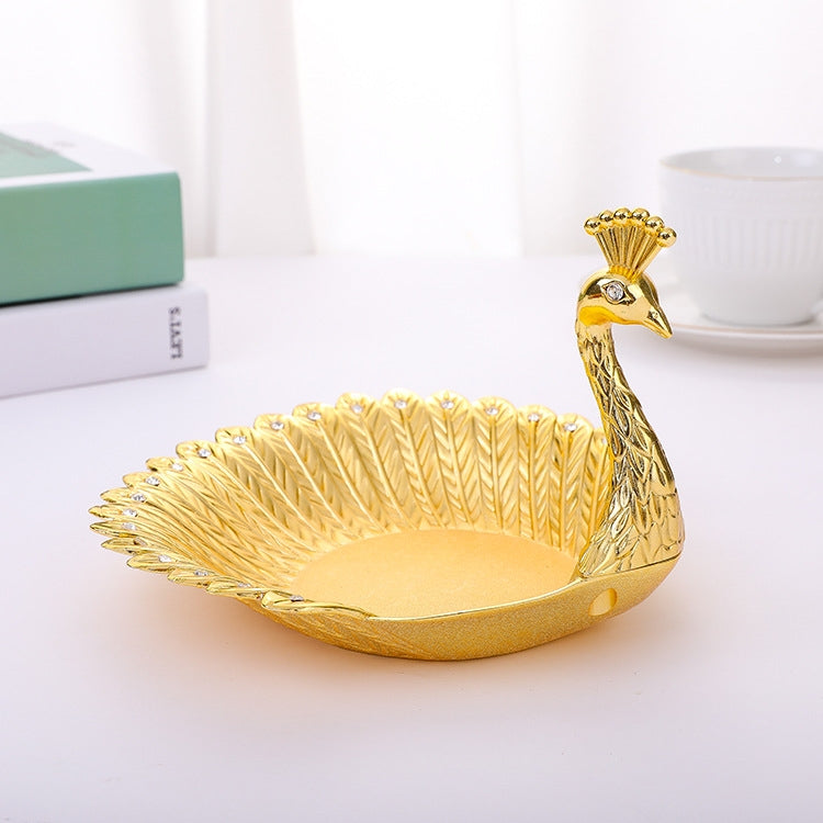 Metal Peacock Fruit Tray Home Living Room Candy And Snack Storage Tray, Peacock Fruit Tray