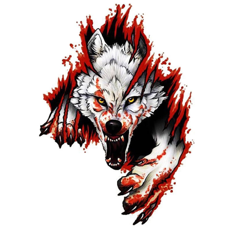 3D Realistic Wolf Head Hood Door Car Body Decoration Stickers