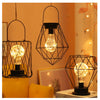 Retro Decoration Lantern Wrought Iron Hollow Night Light, Diamond