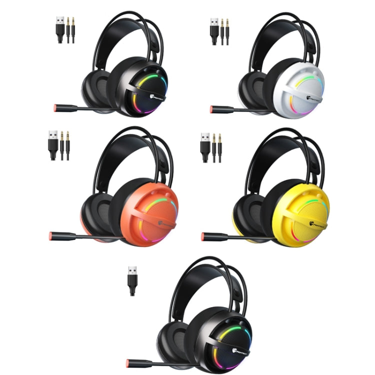 PANTSAN PSH-100 USB Wired Gaming Earphone Headset with Microphone, 3.5mm Black, 3.5mm White, 3.5mm Orange, 3.5mm Yellow, 7.1 USB Black