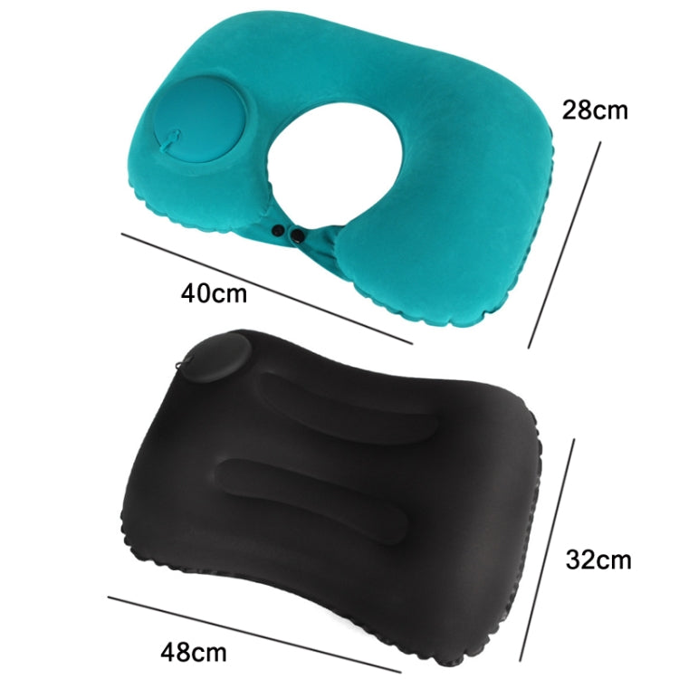 Travel Inflatable Press U-Shaped Neck Guard Pillow, Flocked U009-01（Peacock Green ）, Flocked U009-03（Light Gray）, Flocked U009-04（Medium Blue）, Flocked U009-02（Rose Red）, Flocked U009-05（Dark Blue）, Flocked U009-060（Sky Blue）, Flocked U009-070（Orange）�...
