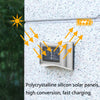 6 LED Solar Outdoor Garden Stainless Steel Wall Lamp, White Light, Warm Light, Color Light