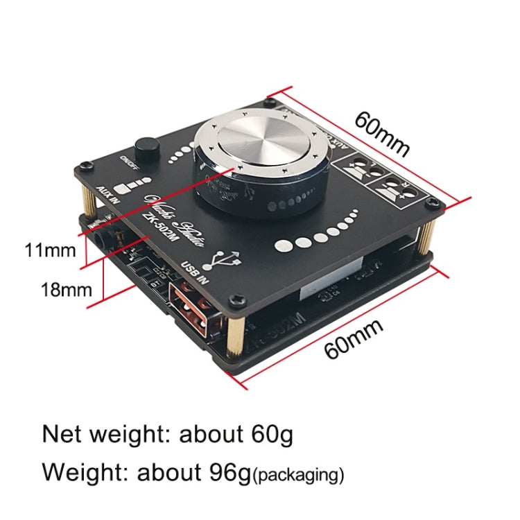 ZK-502M Stereo Bluetooth Digital Power Amplifier Motherboard, ZK-502M