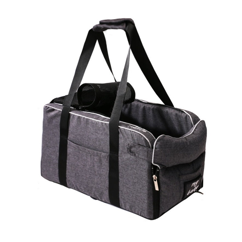 Car Central Control Seat Pet Portable Bed Pad, Colour: Gray+Handle+Upper Cover(42x20x22cm)