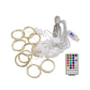 RGB 16 Color-Changing Copper Wire Curtain String Lights, 3m x 1m 100 LEDs, 3m x 2m  200 LEDs, 3m x 3m 300 LEDs
