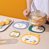 5 PCS  PVC Cartoon Heat Insulation Pad Anti-Scald Placemat,Size:, Large (Light Green)
