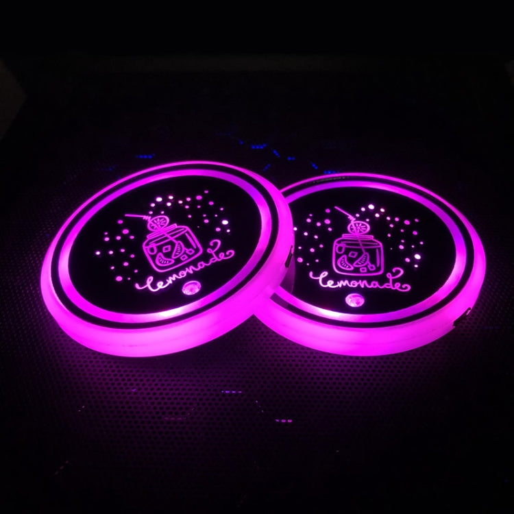 1 Pair 68mm LED Smart Light-Emitting Coaster Light Car Cup Slot
