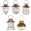 Outdoor Solar Waterproof Wrought Iron LED Hanging Light, Circular Cone, Ellipsoid, Irregular Geometric, Petals, Circular