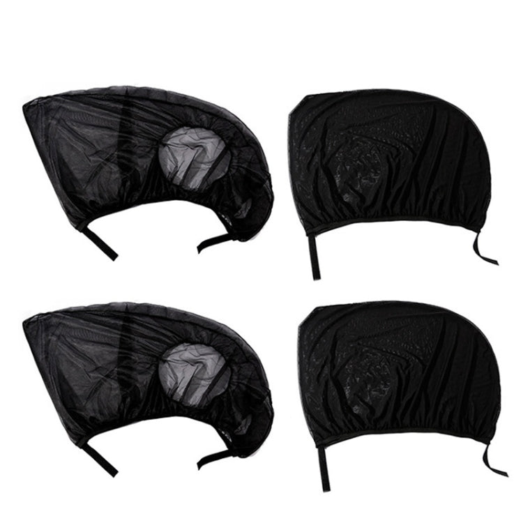 1 Pair Mesh Linen Car Adhesive Curtain Sunshade, Rear window 126x80cm, Front window 140x92cm