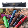 W-T24 Literary Retro Leather Roller Blind Pencil Case, Black Carved, Coffee Carved, Red Carved, Blue Carved, Purple Carved, Green Carved