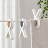 Household Plastic Windproof Sheet Fixed Clothespin Hanger Clip, 3 PCS Yellow, 3 PCS Blue, 2 PCS Large Yellow, 2 PCS Large Blue