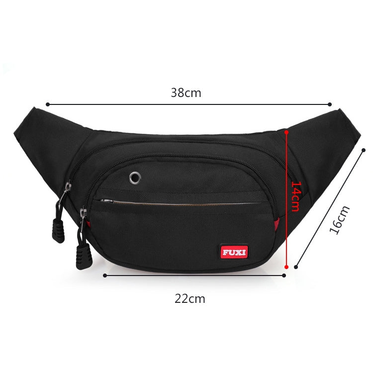 FUXI Pockets Casual Travel Cashier Messenger Chest Bag, Y002 Black, Y002 Blue