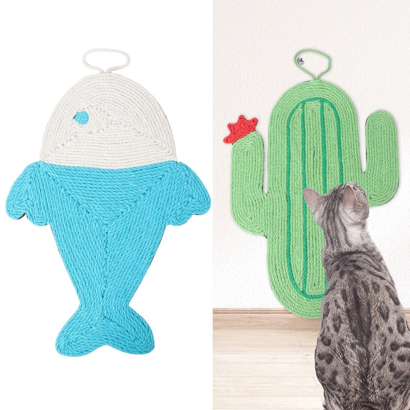 Non-slip and Moisture-proof Scratch Resistant Sisal Cat Scratch Pad(Small Fish)