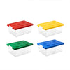 Children Building Blocks Toy Storage Box Transparent Storage Box With Lid, Yellow, Red, Green, Blue