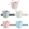 4 PCS Home Cart Back Hanging Plastic Storage Basket, White, Blue, Pink, Grey