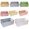 Student Desktop Organizer Folding Plastic Storage Box, Size: Small (Green), Small (Green), Small (Light Blue), Small (Yellow), Small (Pink)