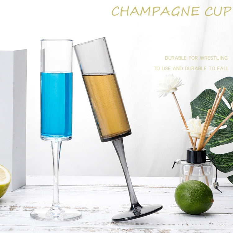 165ml Household Acrylic Champagne Glasses, Black, Transparent