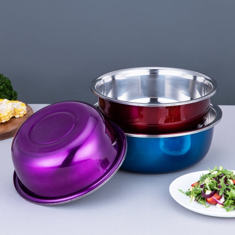 3 PCS / Set SiGang Stainless Steel Kitchen Supplies Seasoning Colorful Basin, Pearlescent Colorful