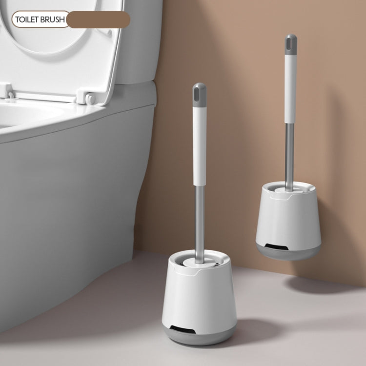 TPR Soft Glue Long-handle Toilet Brush with Base, Spec:, Wall-mounted Type